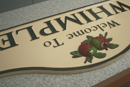 Whimple famous apple cast sign