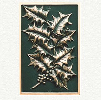 Sculptured Holly Wall Plaque