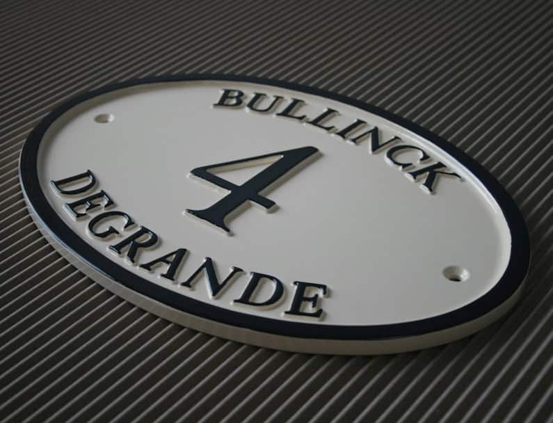 house name sign cast in aluminium