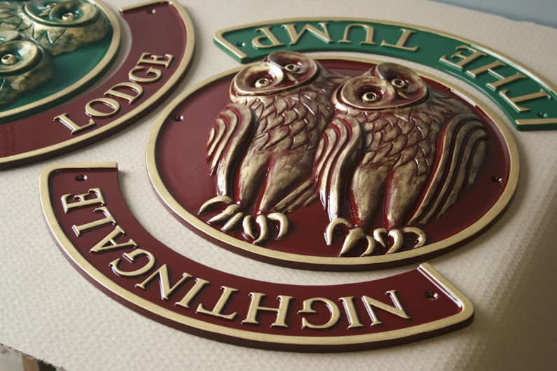 Sculptured Owls House Sign - Image 3